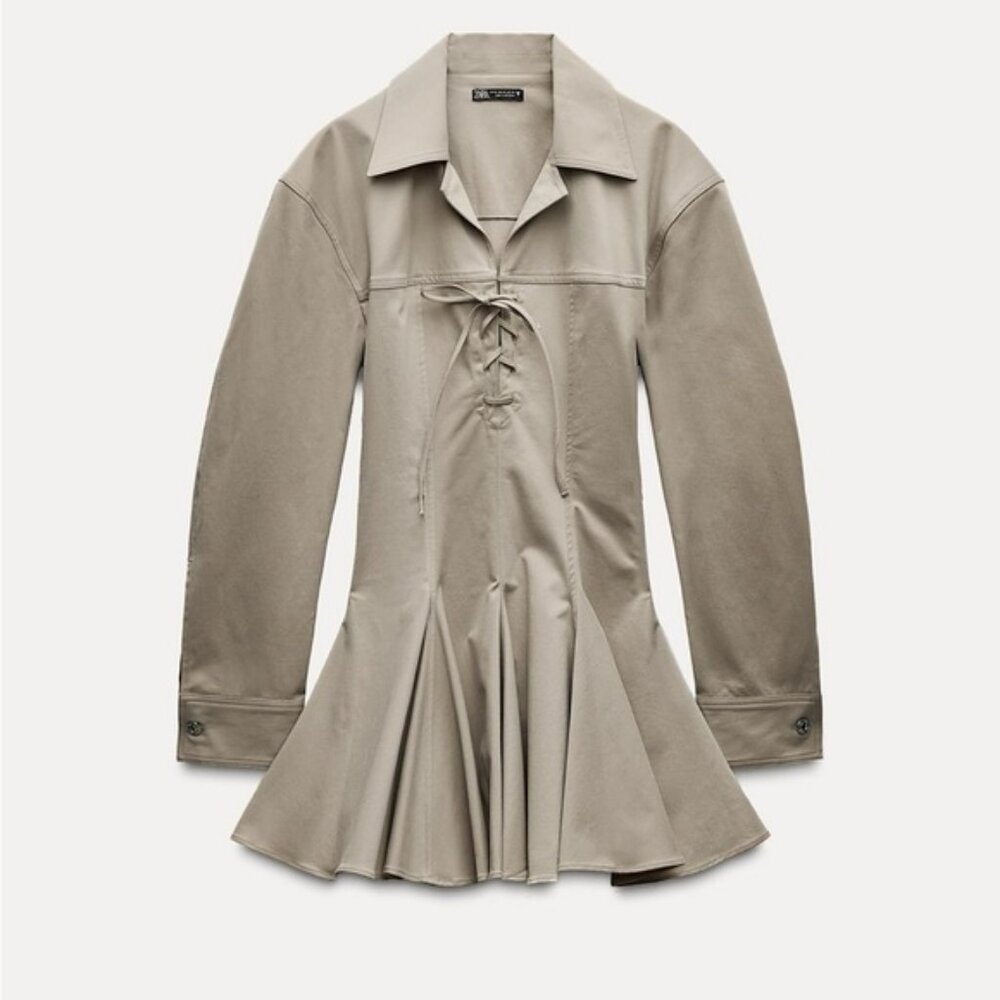 ZARA SHORT VOLUMINOUS SHIRT DRESS